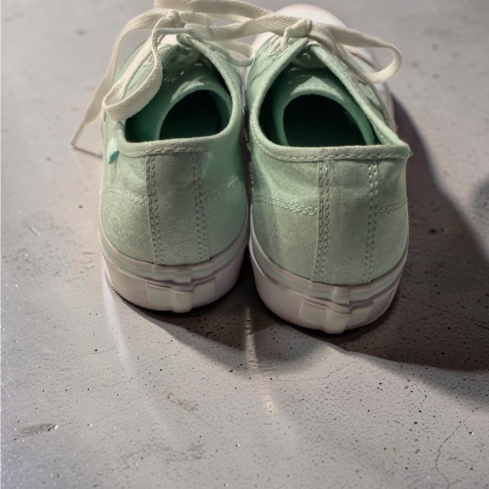 Vans Authentic Mint Seafoam Floral Embossed Canvas Sneakers Womens 9 EUR 40 - Picture 3 of 8